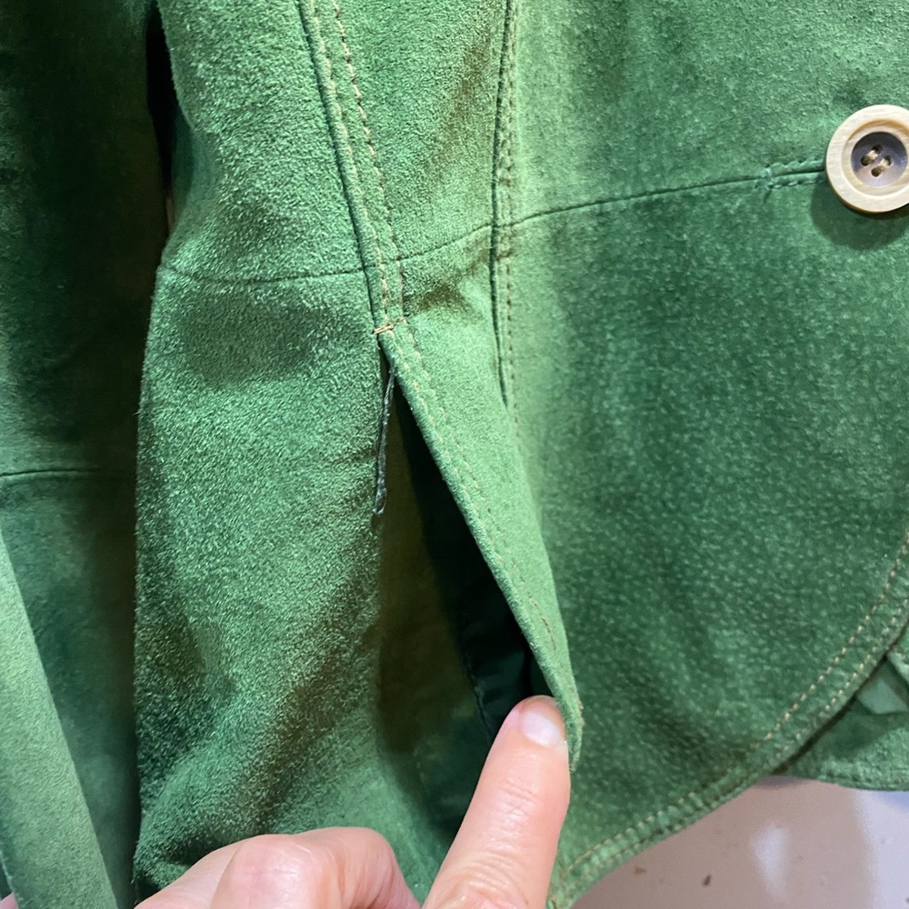 Bernardo Green Suede Button-Front Blazer - Picture 7 of 10